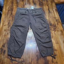 Paris Blues Cargo Capri 11 Brown Y2K Low Rise Cinch Hem Ruched Brown Vintage picture