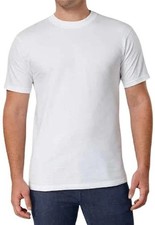 NWT Kirkland Signature 6 Pack Men's L Crew Neck T-Shirt White 100% Cotton picture