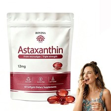 Rovina Astaxanthin 12mg Softgels Natural Antioxidant Wellness Supplement🔥 picture