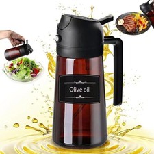 2-in-1 470ml Oil Sprayer & Dispenser Light-blocking Brown Bottle for Cooking picture