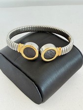 Italian 18K Yellow  Gold & Stainless Steel  Ladies Bracelet Hand Made picture