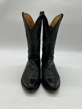 Leddy Vaquero Men’s Size 11D Black Lizard Skin Western Cowboy boots. picture