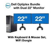 Dell Desktop PC Computer Core I7 3.4GHz 16GB RAM DUAL 22