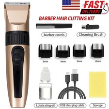 Professional Cordless Hair Clippers Trimmer Men’s Barber Cutting Kit Machine picture