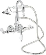 Kingston Brass Vintage Wall Mount Clawfoot Tub Filler with Hand Shower, CC10T1 picture