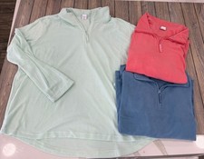 Comfort Corner Womens 3X Fleece 1/4 Zip Pullovers Mint Coral & Blue Set Of 3 picture