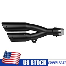 Universal 38mm-51mm Dual Outlet Exhaust Muffler Middle Pipe For Suzuki Yamaha picture