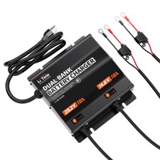 LiTime 14.6V+29.2V 10A Dual Bank Smart Battery Charger for Marine Trolling Motor picture