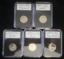 COMPLETE 2019 W Quarter Set | 5 West Point Qtrs Mem, Lowell, San Ant, War, River picture