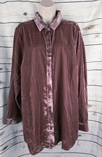 Torrid Lizzie Velvet Button Up Tunic Top 1 1X NEW Wild Ginger Fairy Whimsigoth picture