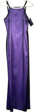 Vtg Adrianna Papell Dress Gown Purple Mesh Overlay Lined 6 Whimsigoth Vamp picture