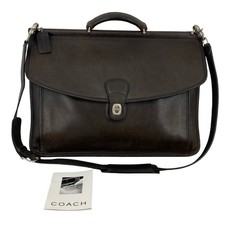 Vintage 1990s Coach Beekman Leather Briefcase USA Brown Dowel Messenger 5266 picture
