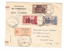 1941 French Cameroun Registered Censored Cover to NY picture