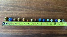 12 Antique Bennington Marbles Blue Brown Fancy Large Shooter + 3 Vintage Glass picture