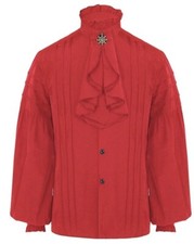 Crubelon Men's Pirate Shirt Vampire Renaissance Medieval Gothic Red Sz. S NEW picture