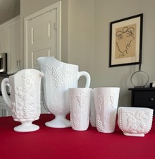 Vintage Westmoreland Milk Glass Beverage Set picture