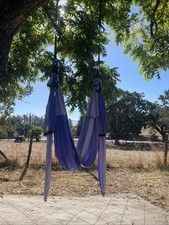Yogabody Yoga Trapeze Inversion Swing Purple Adjustable Straps Home Outdoor Gym picture