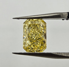IGI 1.45CT Fancy Intense Yellow VS1 Lab Diamond Rectangular Mod. Brilliant Cut picture