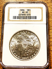 1886-P Morgan Silver Dollar $1 NGC MS63, BEAUTIFUL COIN, SHOULD GRADE HIGHER picture
