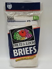 Vintage 1996 Fruit of the Loom Briefs 3 Pack Mens White Size Small 30-32 NEW picture