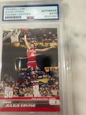 Julius Erving Signed 2008 Topps 50th Anniversary #49 PSA DNA Auto Dr J picture