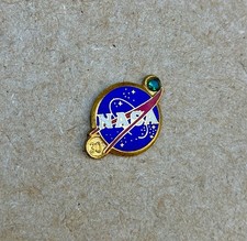 Vintage NASA 30 Year Employee Service Award Pin LS Lordship Green Stone picture