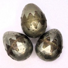 Vintage Handcrafted Metal Steampunk Eggs – Lot of 3 picture