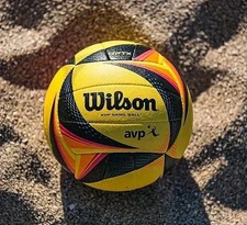 Wilson AVP OPTX Official Beach Volleyball Tour Match Game Ball - Black/Yellow picture