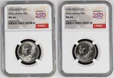 2026 P/D Revolutionary War Quarter Set Graded NGC MS-66 w/ America 250 Label picture