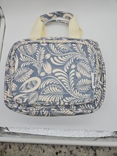Narwey Hanging Travel Toiletry Bag Organizer Gray Floral Cosmetic Case picture