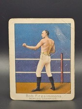 1910 T220 Bob Fitzsimmons Mecca Back Boxing HOF Prize Fighter - Good Crease picture