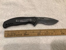 Vintage Kershaw 1580ST Ken Onion Boa Folding Knife CPM440V Black Serrated USA picture