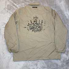 Vintage 00s Stussy X NBHD Boneyards Coaches Jacket Men's M Tan Skater Streetwear picture