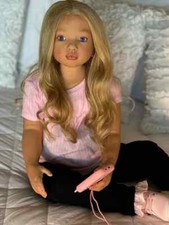 40'' Toddler Girl Reborn Doll Kit Aloenka Hand-Rooted Hair Painted w/ Cloth Body picture