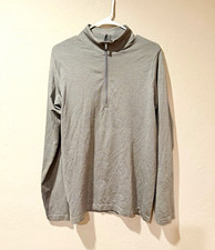 lululemon Gray 1/4 Zip Mock Neck Long Sleeve Athletic Fit Tee, Men’s S picture