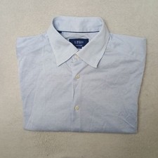 Eton Shirt Mens L Blue Button-Up Long Sleeve Slim Cotton Collared Business picture