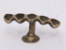 Vintage Old Brass Oil Wick Diya Burner Festive Puja lamp Rich Patina Collectible picture