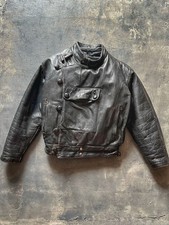 Vintage Swedish Military Motorcycle Leather Jacket MOTO-CUIR France size M picture