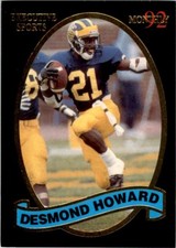 1992 Executive Sports Monthly Desmond Howard ROOKIE Michigan Wolverines RARE picture