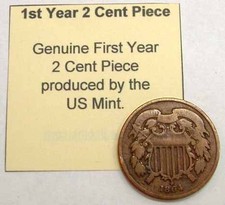 USA 1864 First Year 2 Cent Piece picture