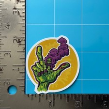 Psychedelic Monster Sticker (ZOMBIE SMOKE HAND) Halloween Horror, Matte Decal picture
