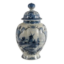 Antique Joost Thooft & Labouchere Royal Delft Covered Jar picture