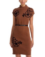T Tahari Mock Neck Dress MSRP $128 Size L # 14B 2243 Blm picture