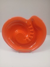 Vintage Retro Atomic Mid Century Orange Ceramic Ashtray picture