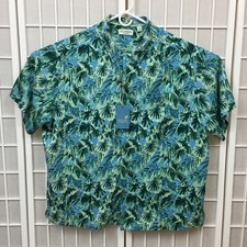 Caribbean Roundtree & Yorke Hawaiian Shirt Men's Size XL Tropical Turquoise NWT picture