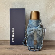 New Starbucks China 2026 Denim Star Coffee Retro 16oz Tumbler with Cup Sleeve picture