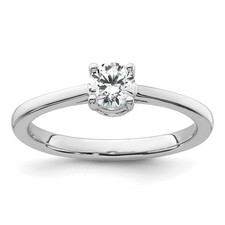 14k White Gold 1/2 carat Lab Grown Diamond Complete Engagement Ring Size 7 picture