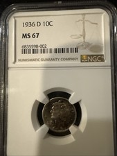 1936-D Mercury Dime PCGS MS67 Superb Eye Appeal Nice Strike picture