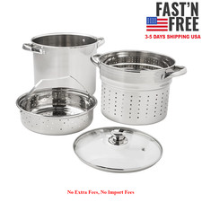 [HOT SALE] Mainstays 4-Piece Stainless Steel 8 qt Cooker Multipot Set, NEW USA picture