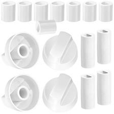 4 Pack White Control Knobs Replacement with 12 Adapters, Stove Knobs Replacement picture
